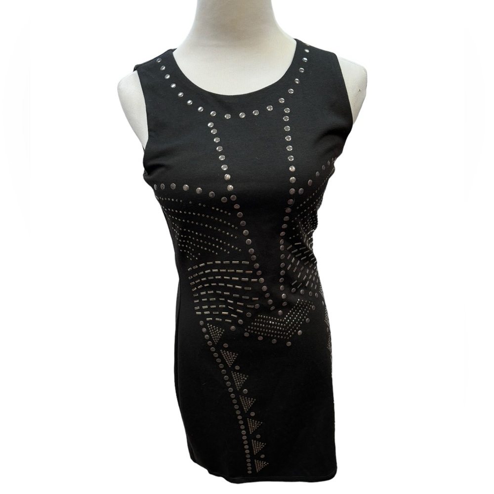 Ya Los Angeles Women’s Black Sleeveless Dress with Front Design Size Large - Picture 14 of 14